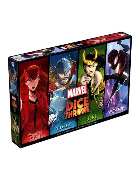 Dice Throne Marvel : Thor, Loki, Spiderman, Scarlet Witch - Jeux de société - Jeux Initiés - cover - couverture - boîte