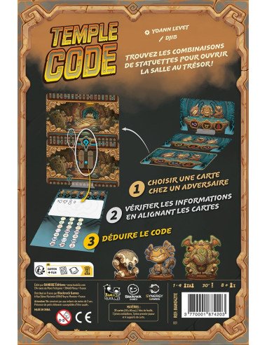 Temple code - Jeux de société - Boite - Matériel - Règles - déduction