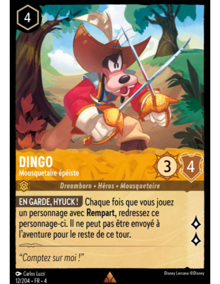 S4 - 012/204 - Dingo : Mousquetaire épéiste - Disney Lorcana - Série 4