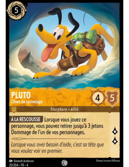 S4 - 020/204 - Pluto : Chien de sauvetage - Disney Lorcana - Série 4
