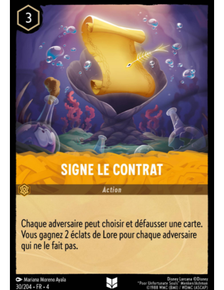 S4 - 030/204 - Signe le contrat - Disney Lorcana - Série 4