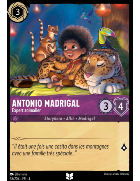 S4 - 035/204 - Antonio Madrigal  : Expert animalier - Disney Lorcana - Série 4