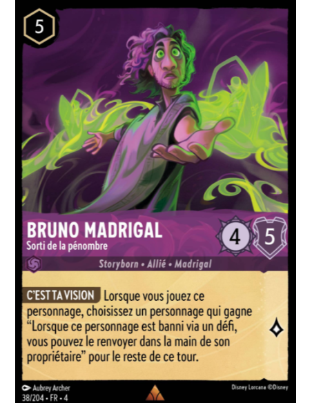 S4 - 038/204 - Bruno Madrigal : Sorti de la pénombre - Disney Lorcana - Série 4