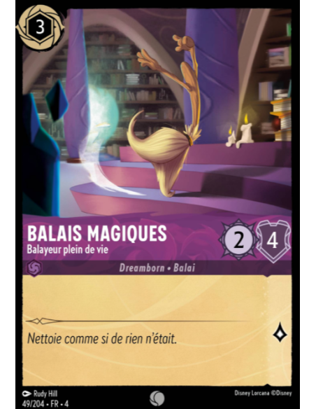S4 - 049/204 - Balais Magiques : Balayeur plein de vie - Disney Lorcana - Série 4