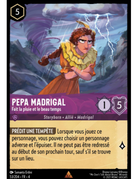 S4 - 053/204 - Pepa Madrigal : Fait la pluie et le beau temps - Disney Lorcana - Série 4