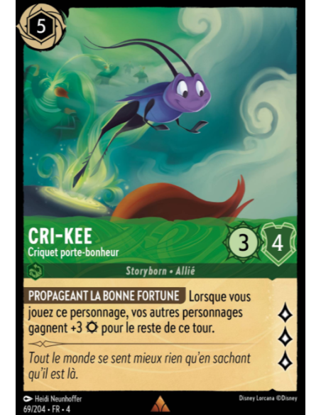 S4 - 069/204 - Cri-Kee : Criquet porte-bonheur - Disney Lorcana - Série 4