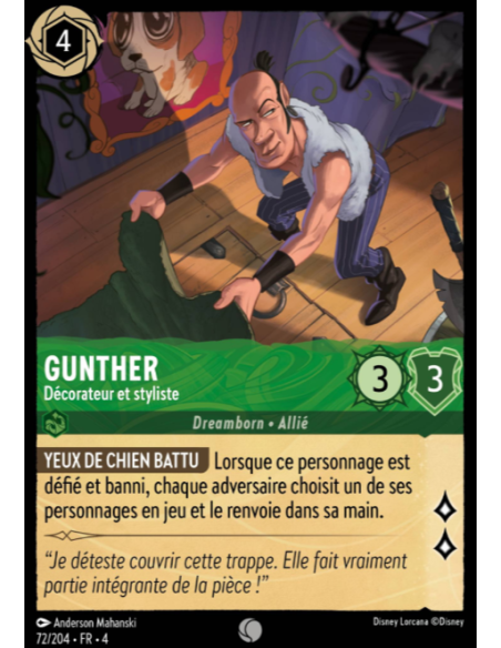 S4 - 072/204 - Gunther : Décorateur et styliste - Disney Lorcana - Série 4