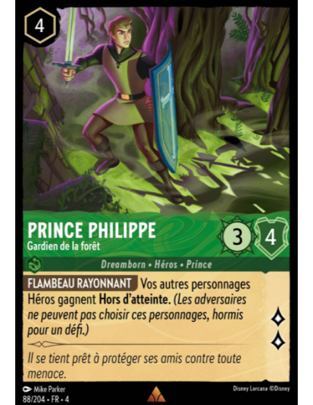 S4 - 088/204 - Prince Phillippe : Gardien de la forêt - Disney Lorcana - Série 4
