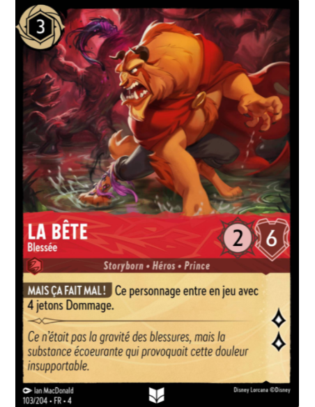 S4 - 103/204 - La Bête : Blessée - Disney Lorcana - Série 4