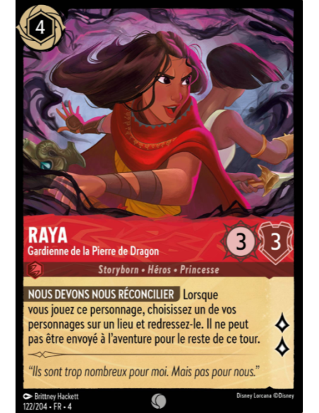 S4 - 122/204 - Raya : Gardienne de la Pierre de Dragon - Disney Lorcana - Série 4