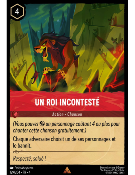 S4 - 129/204 - Un roi incontesté - Disney Lorcana - Série 4