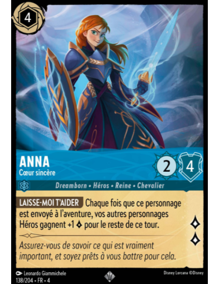 S4 - 138/204 - Anna : Coeur sincère - Disney Lorcana - Série 4