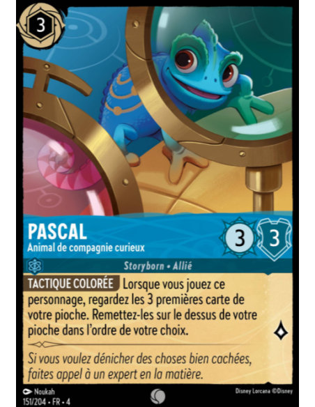 S4 - 151/204 - Pascal : Animal de compagnie curieux - Disney Lorcana - Série 4