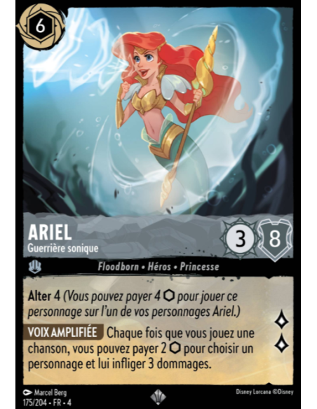 S4 - 175/204 - Ariel : Guerrière sonique - Disney Lorcana - Série 4