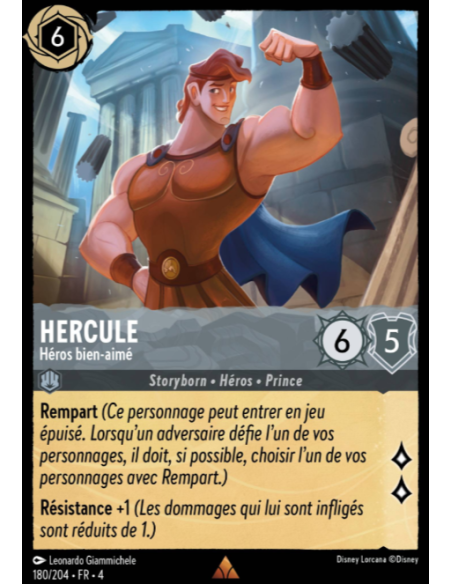 S4 - 180/204 - Hercule : Héros bien-aimé - Disney Lorcana - Série 4