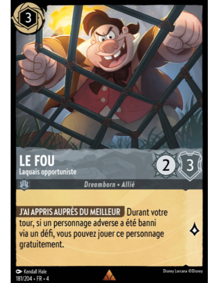 S4 - 181/204 - Le Fou : Laquais opportuniste - Disney Lorcana - Série 4