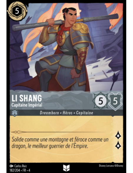 S4 - 182/204 - Li Shang : Capitaine Impérial - Disney Lorcana - Série 4