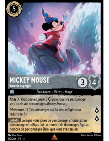 S4 - 187/204 - Mickey Mouse : Sorcier espiègle - Disney Lorcana - Série 4