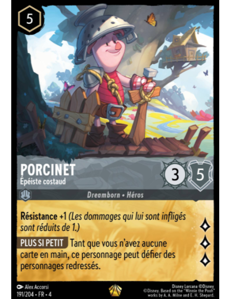 S4 - 191/204 - Porcinet : Épéiste costaud - Disney Lorcana - Série 4