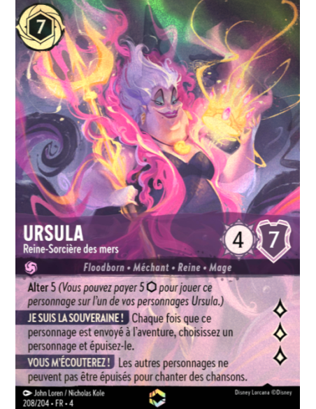 S4 - 208/204 - Ursula : Reine-Sorcière des mers - Disney Lorcana - Série 4