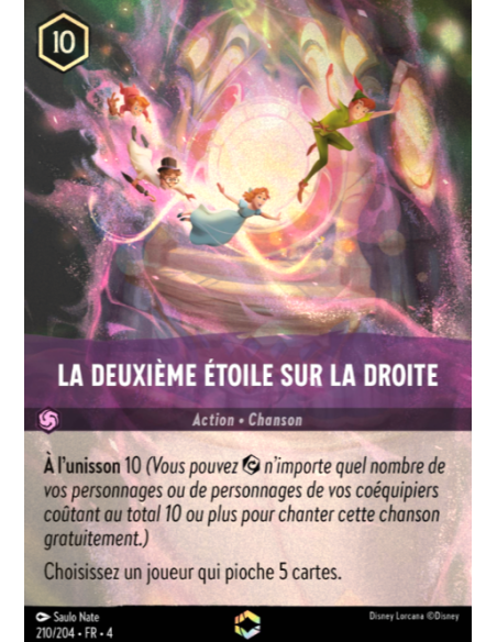 S4 - 210/204 - La Deuxième Etoile sur la Droite - Disney Lorcana - Série 4
