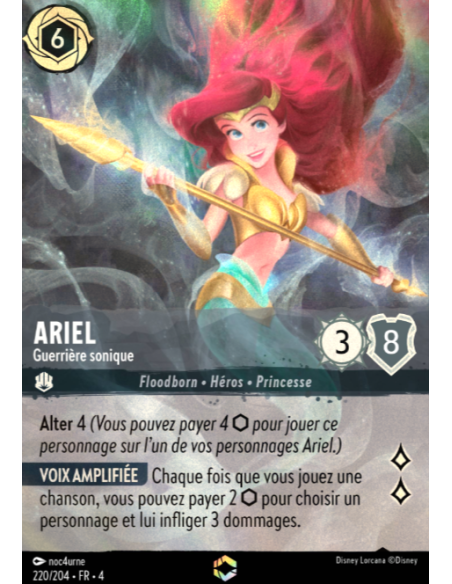 S4 - 220/204 - Ariel : Guerrière sonique - Disney Lorcana - Série 4