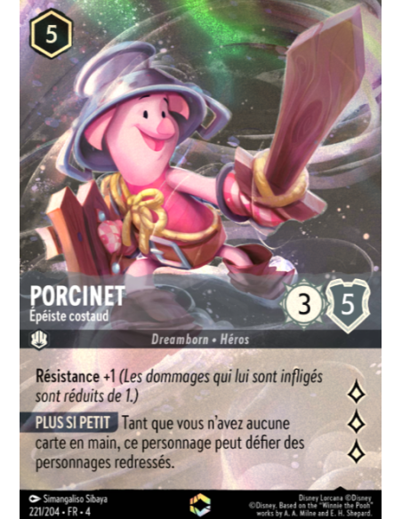 S4 - 221/204 - Porcinet : Epéiste costaud - Disney Lorcana - Série 4
