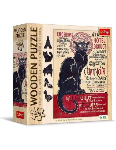 200 Wooden Puzzle : Les Chat Noir Steinlen - Jeux de société - Logique - cover - couverture - boîte