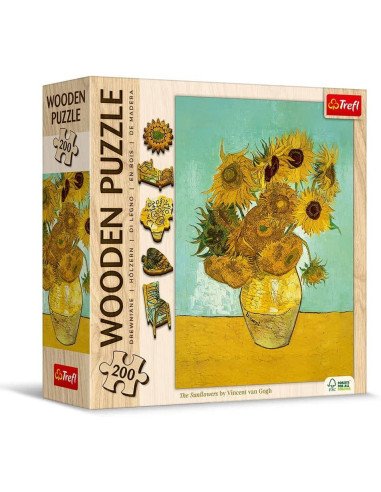 200 Wooden Puzzle : Tournesols Van Gogh - Jeux de société - Logique - cover - couverture - boîte