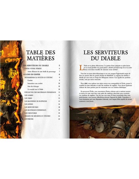 D666 - Jeu de rôle - livre de jeu - solo - table de matières - page - illustration