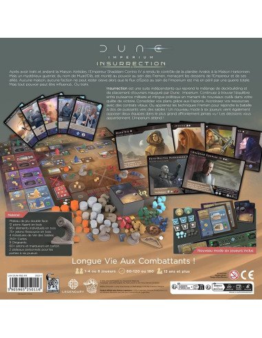 Dune Imperium Insurrection - Jeux de société - Jeux de plateau - Jeux expert - Matériel - Dos de la boite