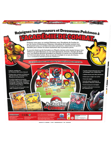 Pokémon : Coffret Académie de Combat V3 - visuel du dos de la boîte