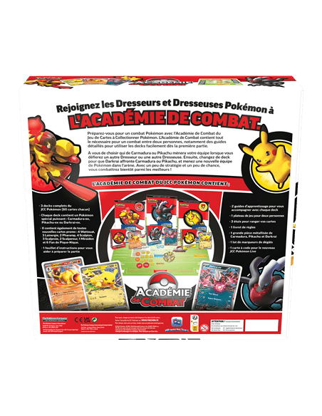 Pokémon : Coffret Académie de Combat V3 - visuel du dos de la boîte