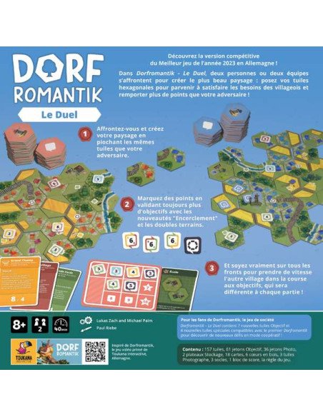 Dorf Romantik : Le Duel - Jeux 2 Joueurs - visuel du dos de la boîte Dorf Romantik : Le Duel - Jeux 2 Joueurs - visuel du dos de la boîte