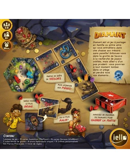 Diamant - Jeux de société - Stop ou encore - risque - expédition - dos de la boite - Matériel