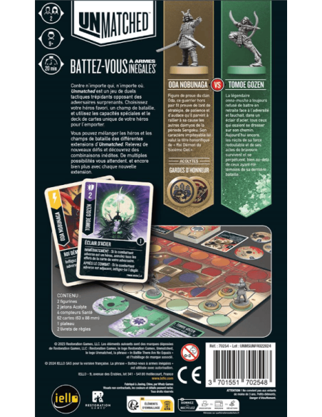 Unmatched : Soleil Levant - Jeux 2 Joueurs - visuel du dos de la boîte