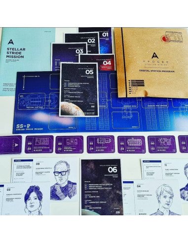 Apogée : Stellar Stride - Jeux de société - Jeux Experts - visuel de la boîte - visuel du matériel
