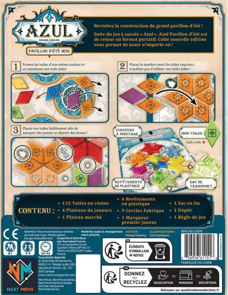 Azul Mini : Pavillon d'été - Jeux de société - Jeux Familiaux - visuel du dos de la boîte
